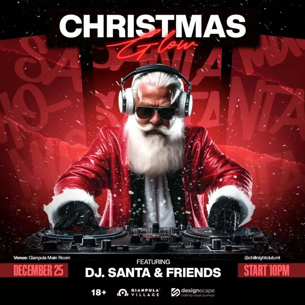 social media post to promote a Christmas event in Malta