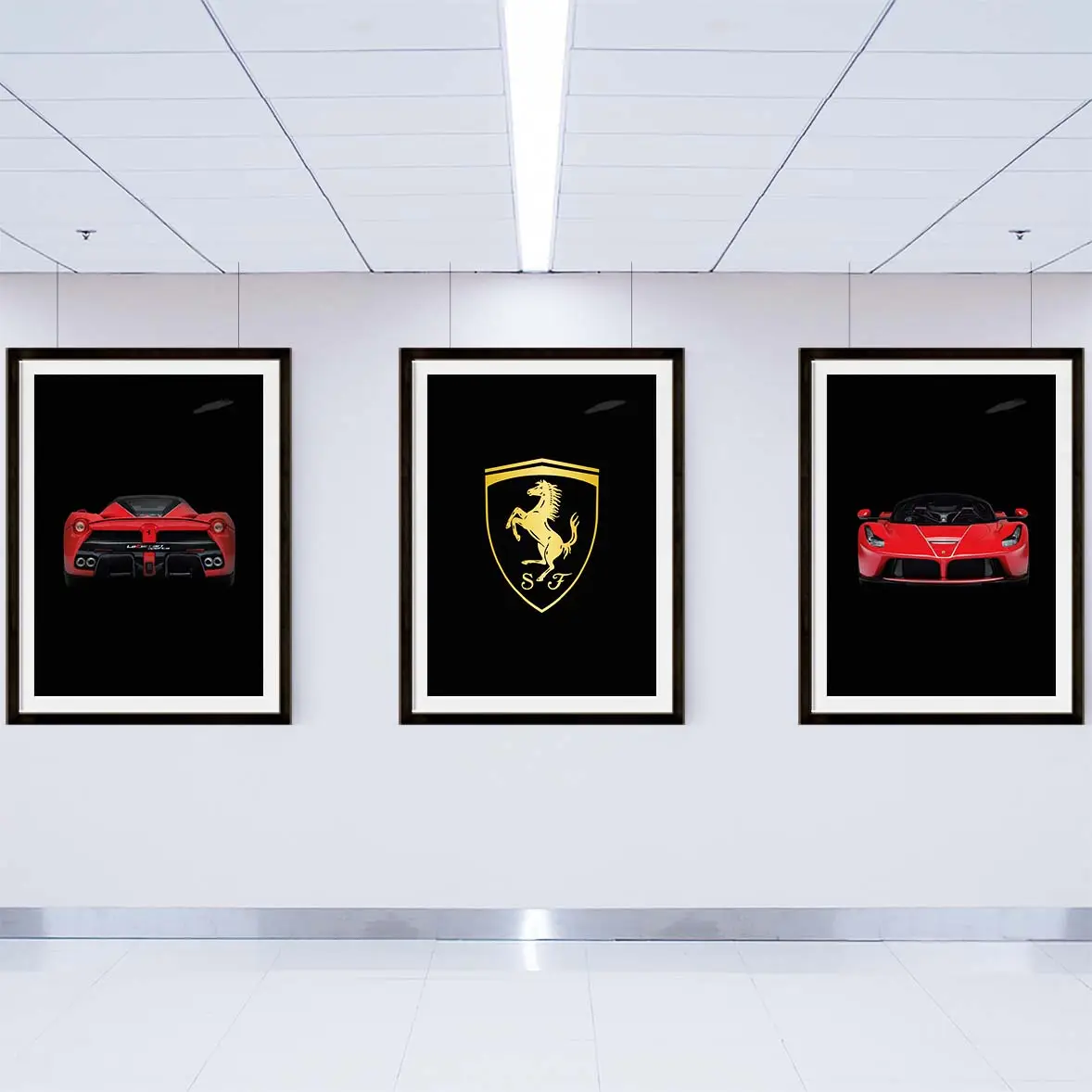 Ferrari Poster Bundle Set of 3 Posters, Motorsport Gift Set.