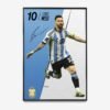 Large Messi poster displayed in a spacious modern room, adding a bold football-inspired touch.