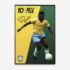 Pelé poster framed and placed in an office, celebrating the legendary football icon in a sleek and modern setting.