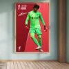 Large Alisson Becker poster displayed in a spacious modern room, adding a bold football-inspired touch.