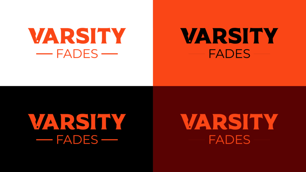 Varsity Fades Barbershop Logo Variations